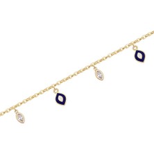 Diamond Line-Gülaylar 14 Ayar Sarı Altın Mineli Bileklik