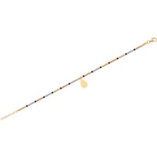 Diamond Line-Gülaylar 14 Ayar 3 Renkli Altın Toplu Bileklik