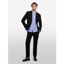 Sisley %100 Pamuk Dar Kesim Klasik Yakalı Baskılı Gömlek Erkek Buz Mavisi Gömlek - 324A5WNKSQ03U