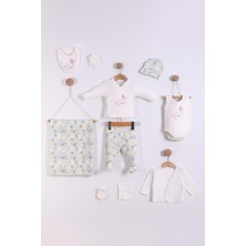 Kidello Mint Yeşili Çiçekli 10'lu Kız Bebek Hastane Çıkış Seti