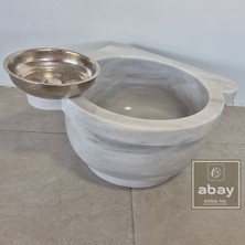 Abay Doğal Taş Afyon Beyaz Mermer Köşe Hamam Kurnası
