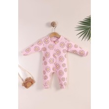 Kidello Pembe Çiçekli Kız Bebek Tulum