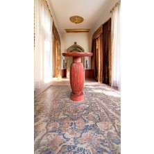 Doğal Masif Ahşap Tekli Yan Sehpa Maun Renk Modern Mantar Sehpa