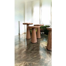 Ahşap Mantar Sehpa 3lü Kahverengi Renk Doğal Zigon Fiskos