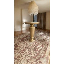 Doğal Masif Ahşap Tekli Yan Sehpa Altın Renk Modern Mantar Sehpa