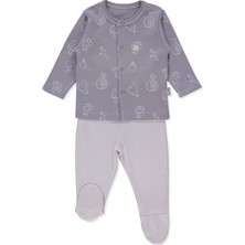 Bebetto Interlok Patikli Pijama Takımı 2li (Mını Bee) Lila