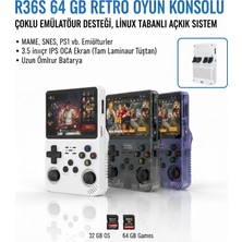 Rubby R36S 64 GB Retro Oyun Konsolu – Çoklu Emülatör Desteği, Linux Tabanlı Açık Sistem