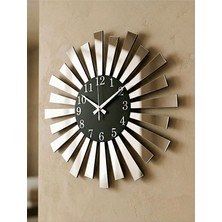AA Shop Siyah Gümüş Aynalı Pleksi Piyano Model Sayılı Ev Hediyelik Duvar Saati