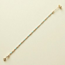 Nova Grup Mavi Mineli Zirkon Taşlı 14 Ayar Altın Bileklik