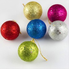 6 Adet Orta Cici Top Yılbaşı Ağaç Süsü