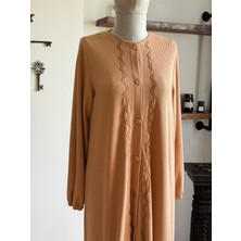 Boy Düğmeli Nakışlı Örme Elbise 2406 Navra | Fendel