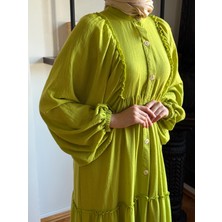 Salaş Büzgülü Keten Elbise 1922 Navra | Fendel