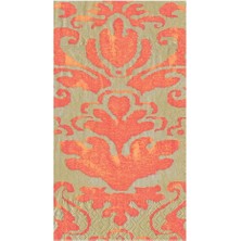 Caspari Palazzo Paper Guest Towel Napkins In Coral - 15 Per Package