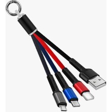 Neonova Anahtarlık Çoklu Şarj Kablosu 4 Başlıklı