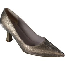 Yaz Kış Ayakkabı Yazkış Kadın Altın Gümüş 6cm Kadeh Topuklu Abiye Gece Atakkabısı