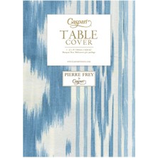 Caspari Toile De Nantes Blue Paper Linen Table Covers - 1 Each
