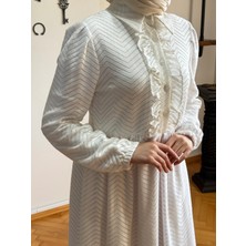 Yarım Pat Fırfırlı ve Astarlı Dantel Elbise 1870 Navra | Fendel