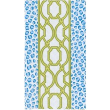 Caspari Knots And Spots Mavi ve Yeşil Misafir Havlusu Peçeteler - Paket Başına 15 Adet