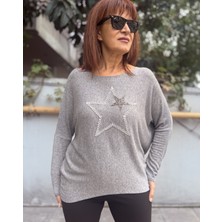 Denizege Butik Italyan Çift Yıldız Triko Gri