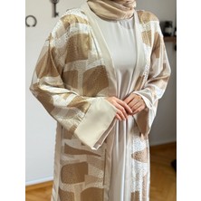 Desenli Saten 2'li Abaya 1875 Navra | Fendel