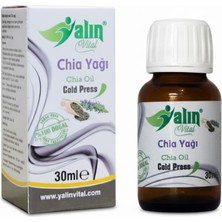 Yalın Vital Chia Yağı 30 ml | %100 Saf ve Doğal Soğuk Sıkım ( Cam Damlalık Hediyeli )