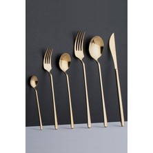 UltraNova Şık 36 Parça Paslanmaz Çelik Çatal Bıçak Kaşık Takımı Gold