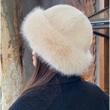Huma Butik Takı Aksesuar Krem Peluş Şapka