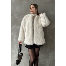 Caddebostan Moda Krem Peluş Kaban Modern Premium Luxury Trend Tasarım Kaban