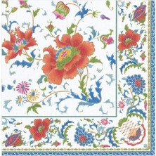 Caspari Chinese Ceramic Paper Cocktail Napkins In White - 20 Per Package