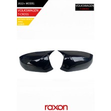 Raxon Volkswagen T-Cross 2022+ Batman & Yarasa Ayna Kapağı – Parlak Piano Black Sport
