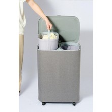 Digithome Flexbasket 90 L. Çamaşır Sepeti Taşınabilir 2 Bölmeli Kirli Sepeti Yıkanabilir kumaş