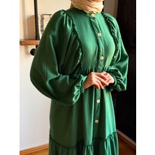 Salaş Büzgülü Keten Elbise 1922 Navra | Fendel