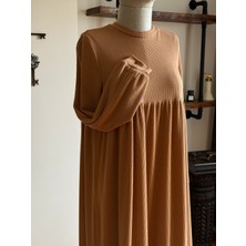 Bel Büzgülü Çift Bantlı Örme Elbise 2316 Navra | Fendel