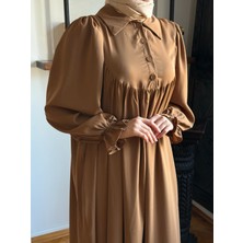 Gömlek Yaka Yarım Pat Dubai Ipeği Elbise 1926 Navra | Fendel