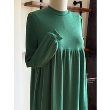 Bel Büzgülü Çift Bantlı Örme Elbise 2316 Navra | Fendel