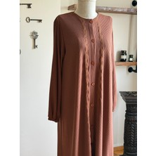 Boy Düğmeli Nakışlı Örme Elbise 2406 Navra | Fendel