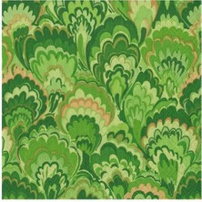 Caspari Marbled Ceramica Green Cocktail Napkins - Includes 20 Cocktail Napkins