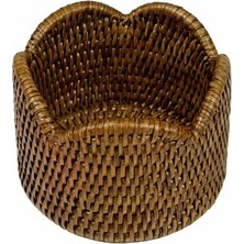 Caspari Rattan Scalloped Wine Coaster In Natural - 1 Coaster