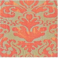 Caspari Palazzo Paper Cocktail Napkins In Coral - 20 Per Package