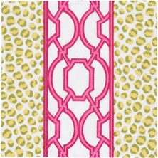 Caspari Knots And Spots Green & Fuchsia Cocktail Napkins - 20 Per Package