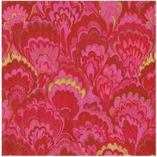 Caspari Marbled Ceramica Red & Fuchsia Luncheon Napkins - Includes 20 Luncheon Napkins