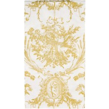 Caspari Romantic Toile Gold Guest Towel Napkins - 15 Per Package
