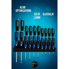 3Art Metal Dayanıklı Metal Tornavida Standı - Takım Düzenleyici Raf