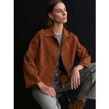 Dilvin 60777 Cepli Süet Ceket-Camel