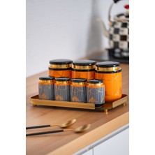 UltraNova Şık ve Dayanıklı 8 Parça Cam Kavanoz Seti, Pansy Posy Tasarımı