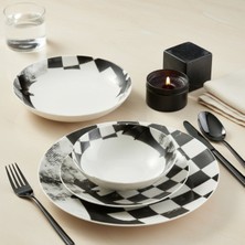 Güral Porselen Camelia 4 Parça Single Yemek Takımı Seti Satranç Vezir