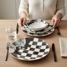 Güral Porselen Camelia 4 Parça Single Yemek Takımı Seti Satranç Piyon