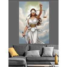 Tablomega Adalet Tanrıçası Terazi Tutuyor Dekoratif Kanvas - Mdf Ahşap Tablo
