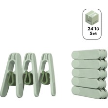 Makker Home 24'lü Premium Plastik Yaysız Mandal, Kırılmaz Mandal, Çamaşır Mandalı, Yaysız Mandal, Poşet Klipsi