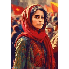 Zerya Kırmızı Şallı Kadın Posteri